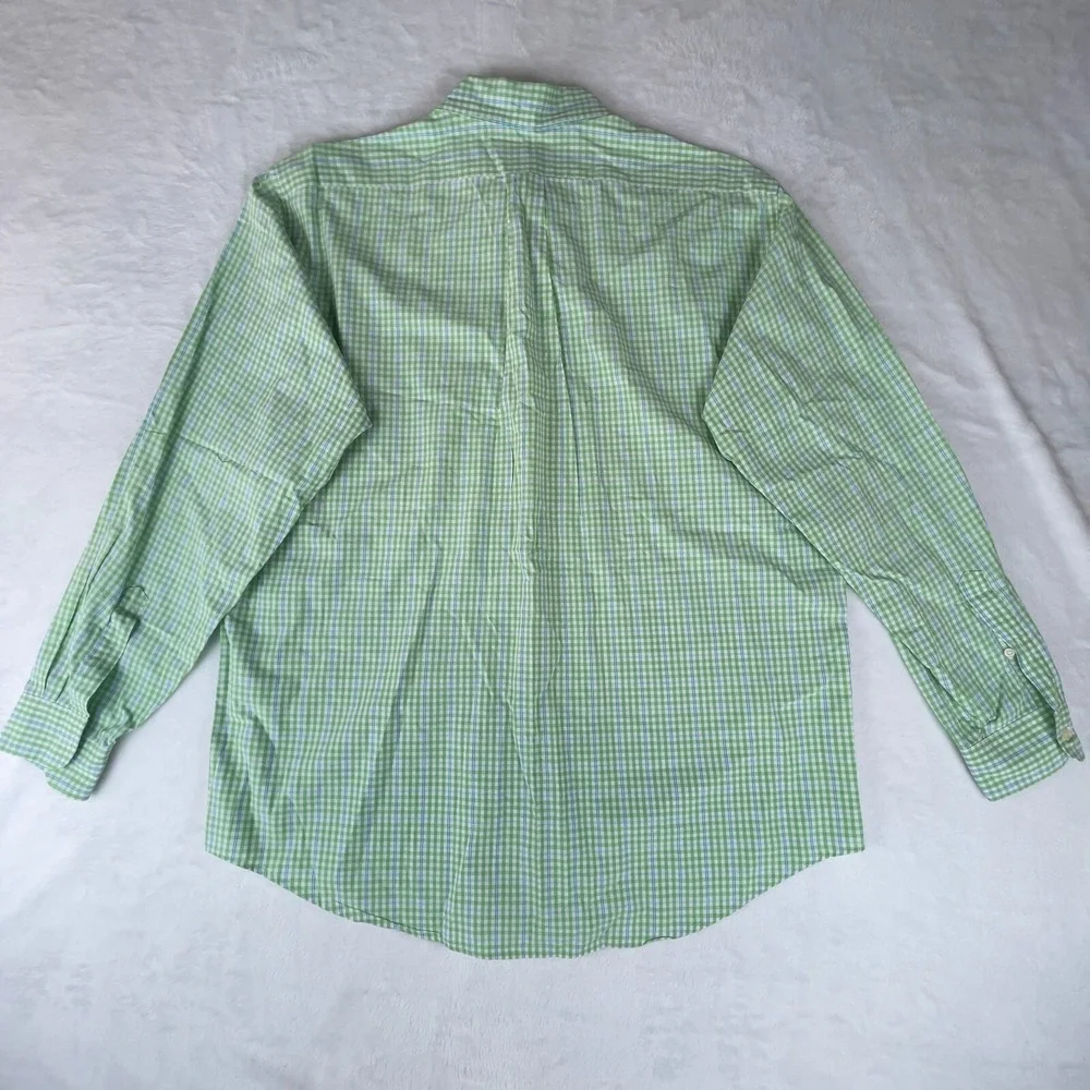 J.CREW Shirt Mens Large Green Check Cotton Long Sleeve Casual Collar Button Down
